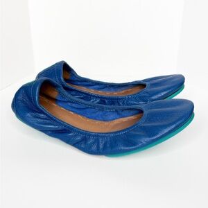 Tieks Gavrieli Size 7 Leather Ballet Flats Slip On Shoes Royal Cobalt Blue EUC
